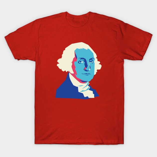 Pop Art Portrait of President George Washington // Presidents Day T-Shirt by Now Boarding